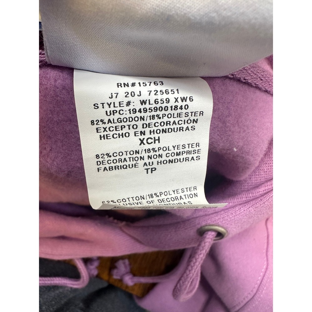 NWT Champion Reverse Weave Cropped Cut Off Hoodie Sweatshirt Purple XS Oversized - Picture 8 of 10